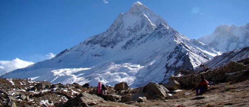 gaumukh snow covered mountains